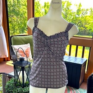 WHBM shell in black, white & purple. Great condition. Sz S